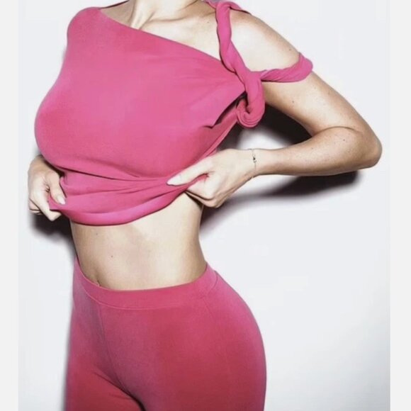 Khy by Kylie Jenner Sleek Stretch Low Rosie Pants Fuschia Pink Size XS - Picture 2 of 6